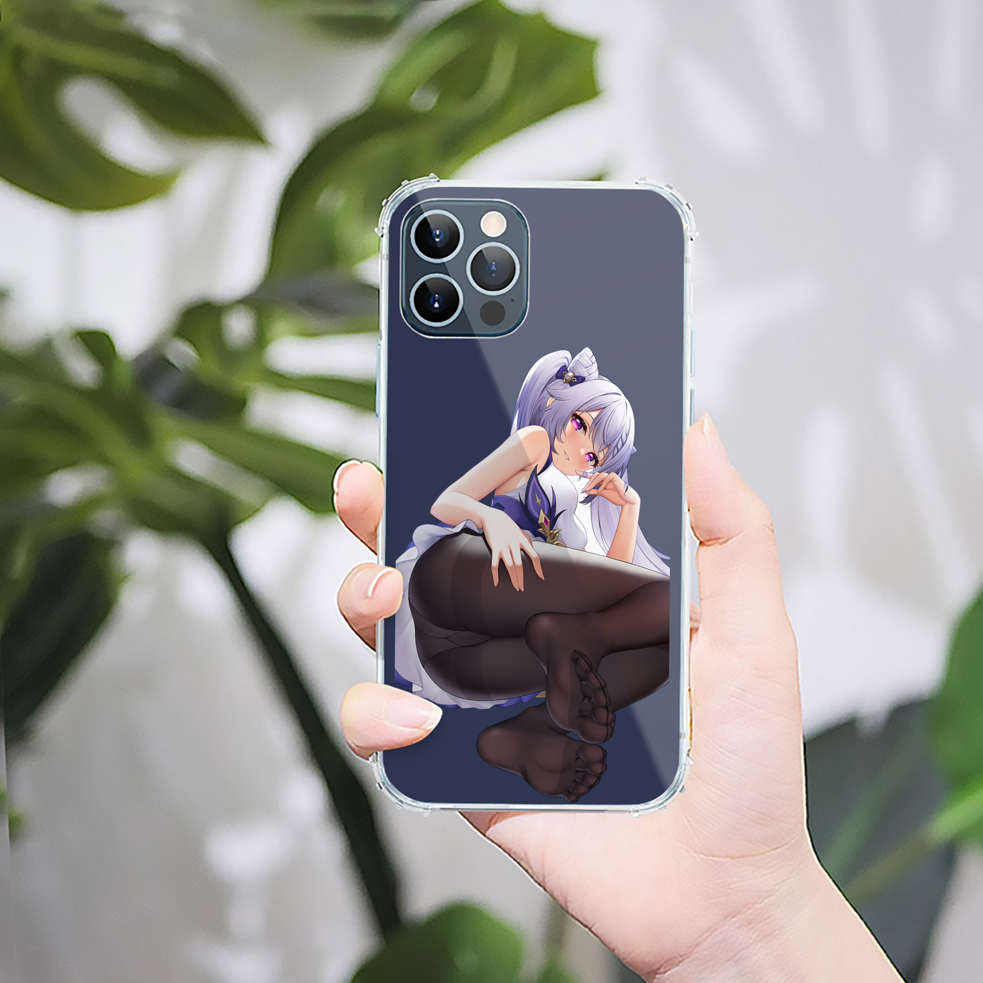 げんし神 刻晴 こくせい genshin Kokusei 【iPhone 12シリーズ対応】透明スマホケース（クリアソフトケース）